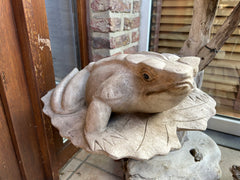 HOUTEN HANDGESNEDEN KIKKER